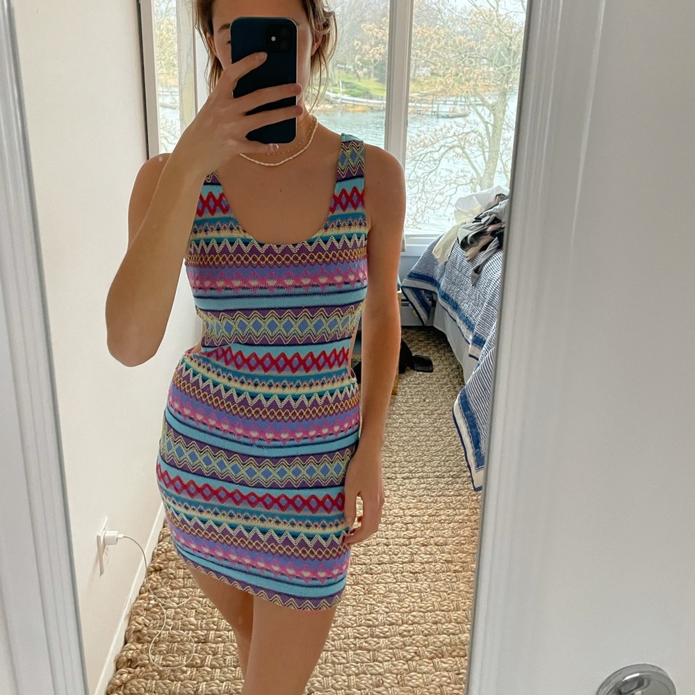 Colorful Stitched Pencil Dress